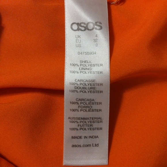 ASOS Orange Pleated Mid Length Skirt - Picture 2 of 4